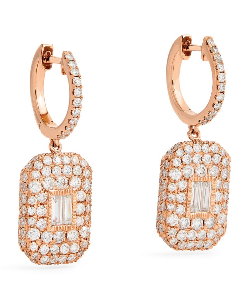 Shay Shay Rose Gold And Diamond New Modern Drop Earrings