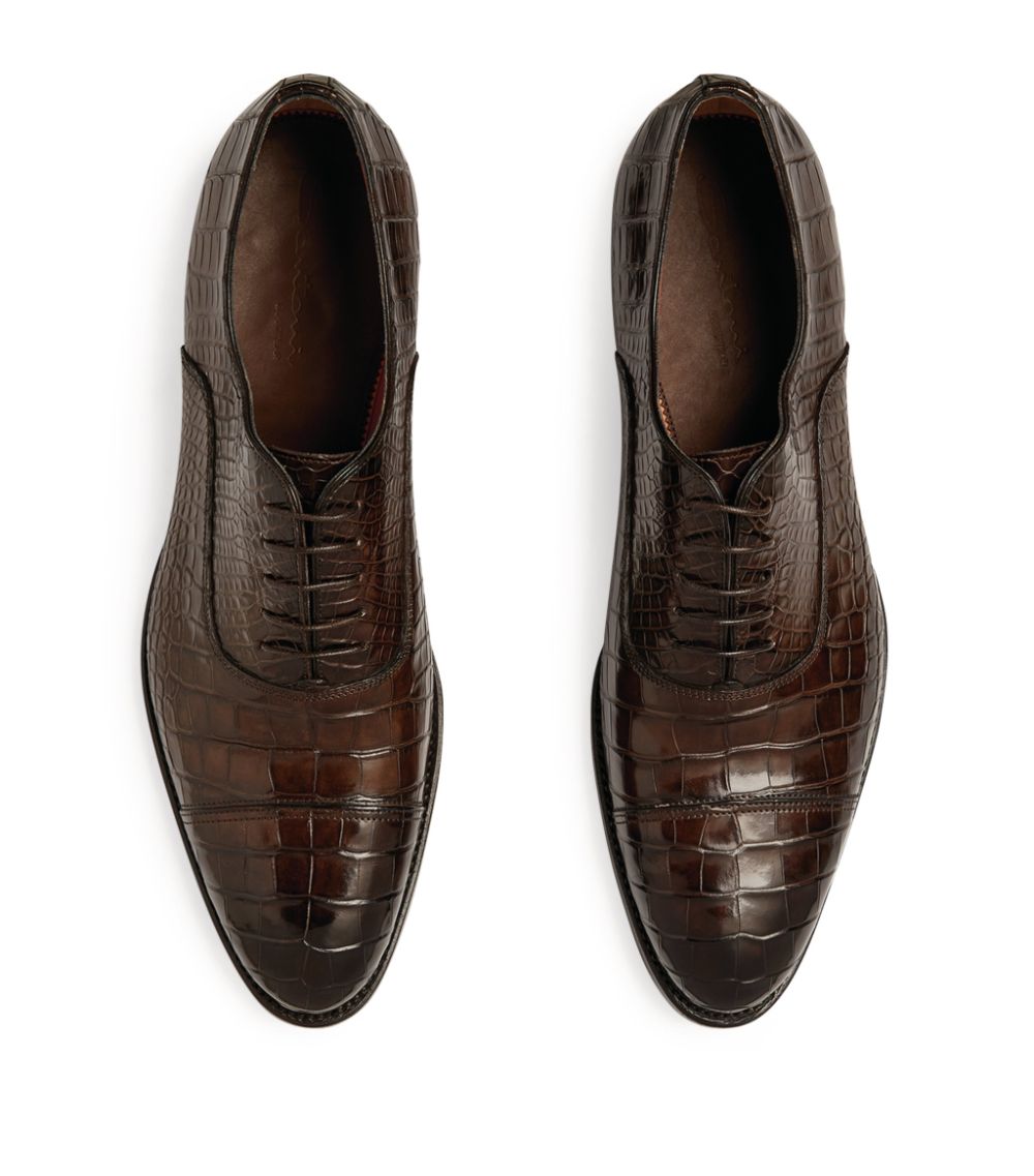 Santoni Santoni Crocodile Leather Oxford Shoes