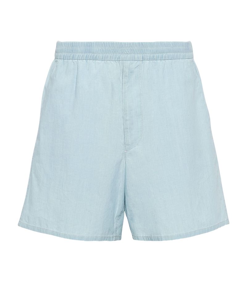 Prada Prada Cotton Chambray Bermuda Shorts