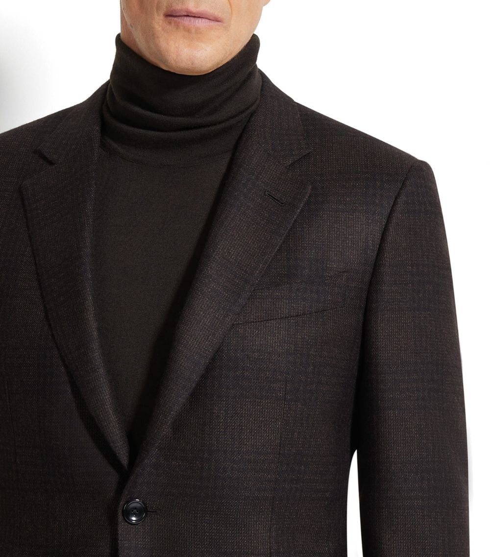 zegna Zegna Silk-Cashmere Check Blazer