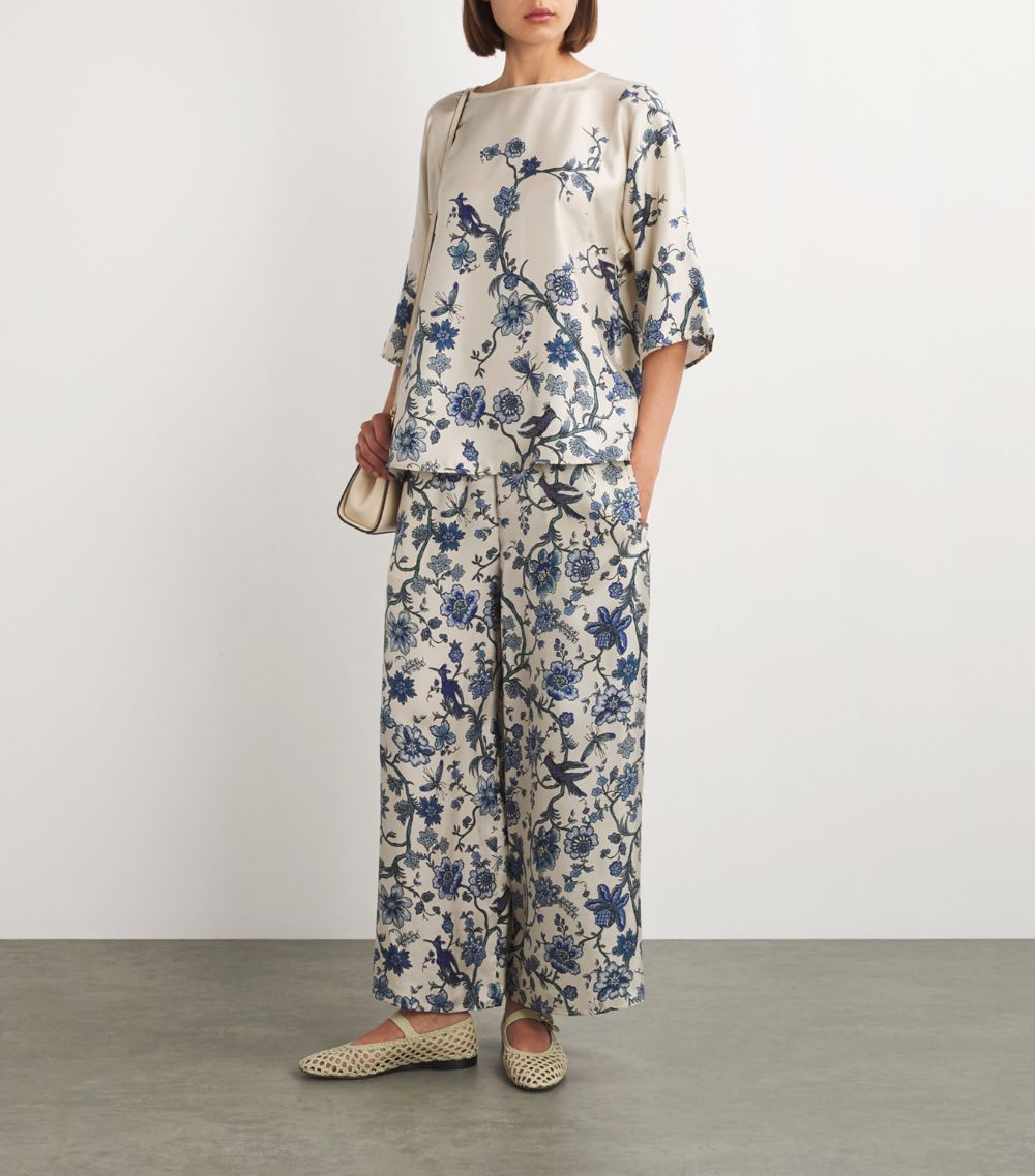 Weekend Max Mara Weekend Max Mara Silk Floral Trousers