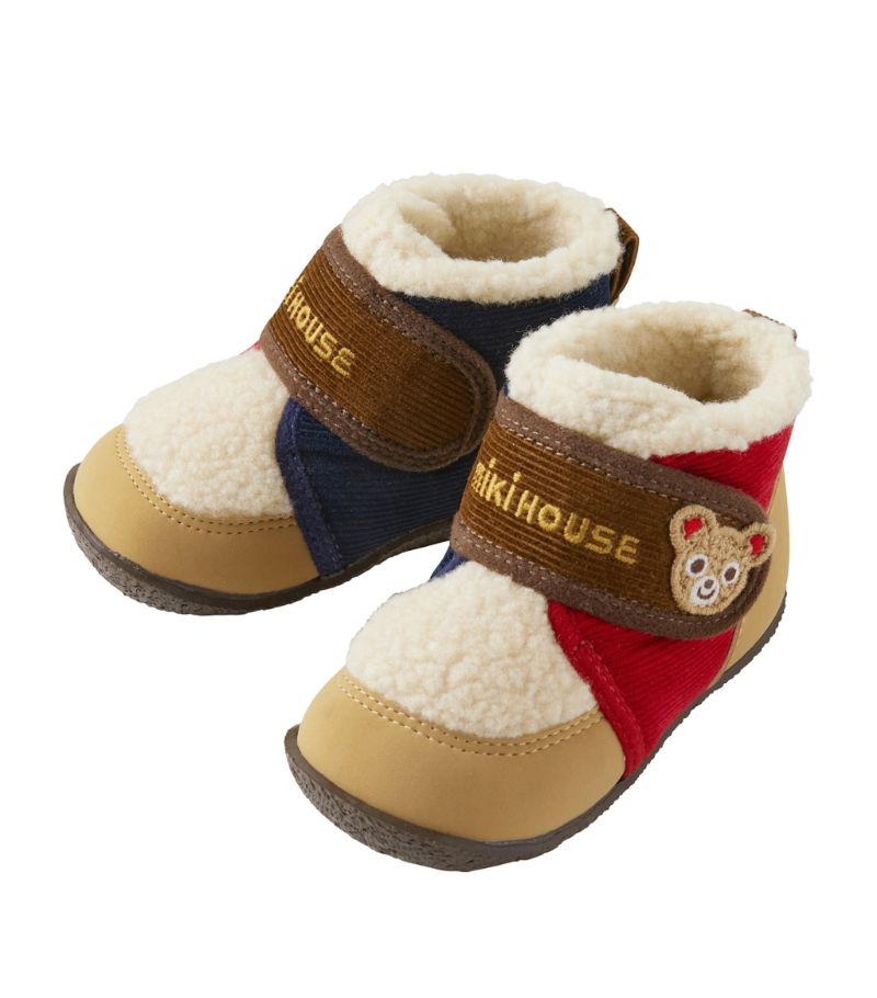 Miki House Miki House Faux-Shearling Logo Shoes