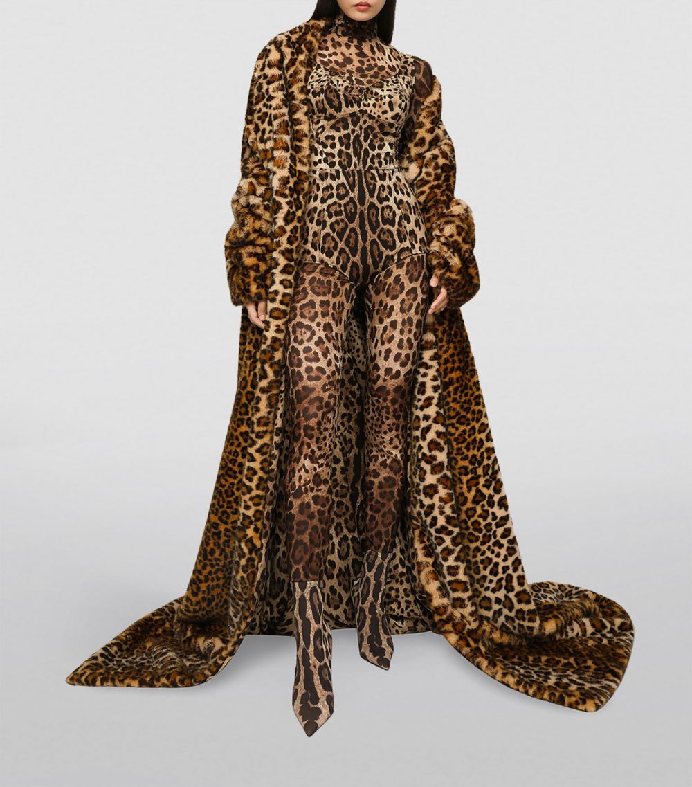 Dolce & Gabbana Dolce & Gabbana KIM DOLCE & GABBANA Silk Leopard Print Jumpsuit