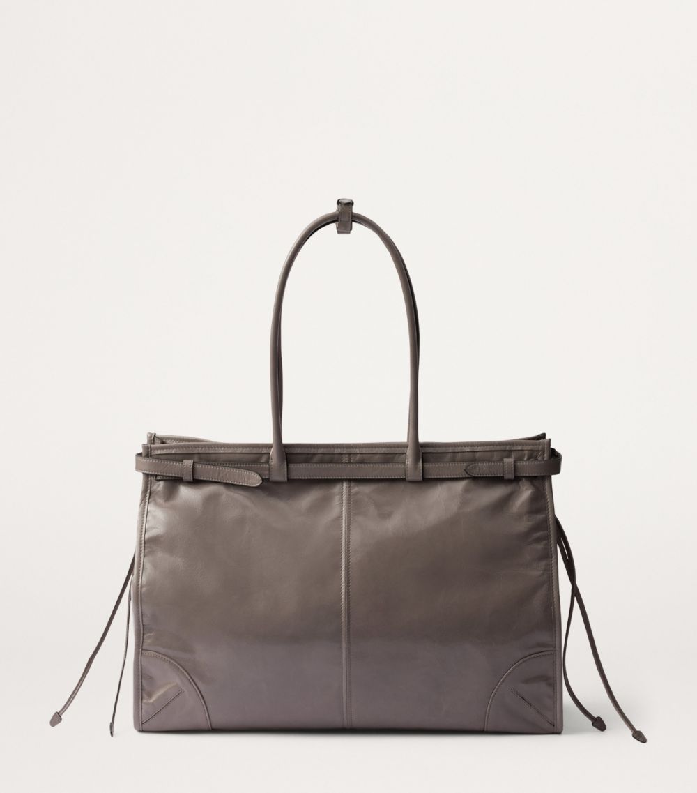 Prada Prada Large Leather Belted Tote Bag