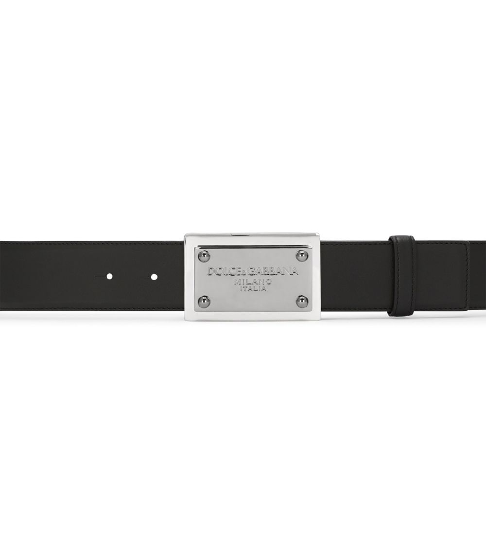 Dolce & Gabbana Dolce & Gabbana Leather Logo-Plate Belt