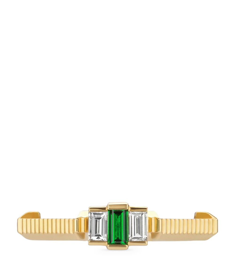 Gucci Gucci Yellow Gold, Diamond And Tourmaline Link To Love Ring