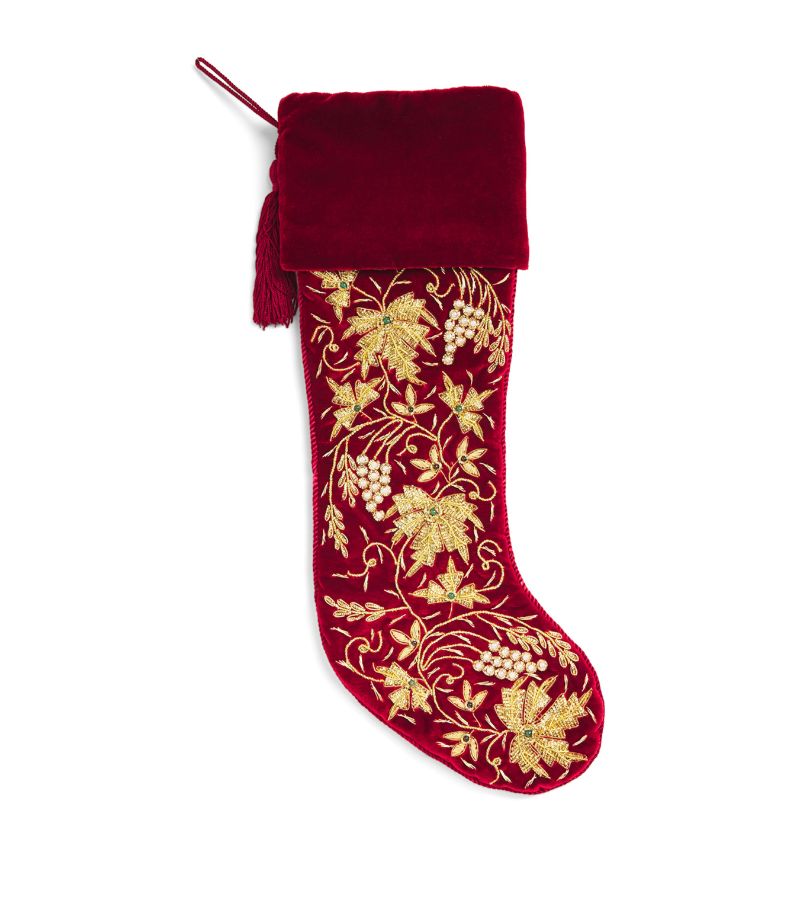  Sudha Pennathur Velvet William Morris Embellished Balmoral Stocking