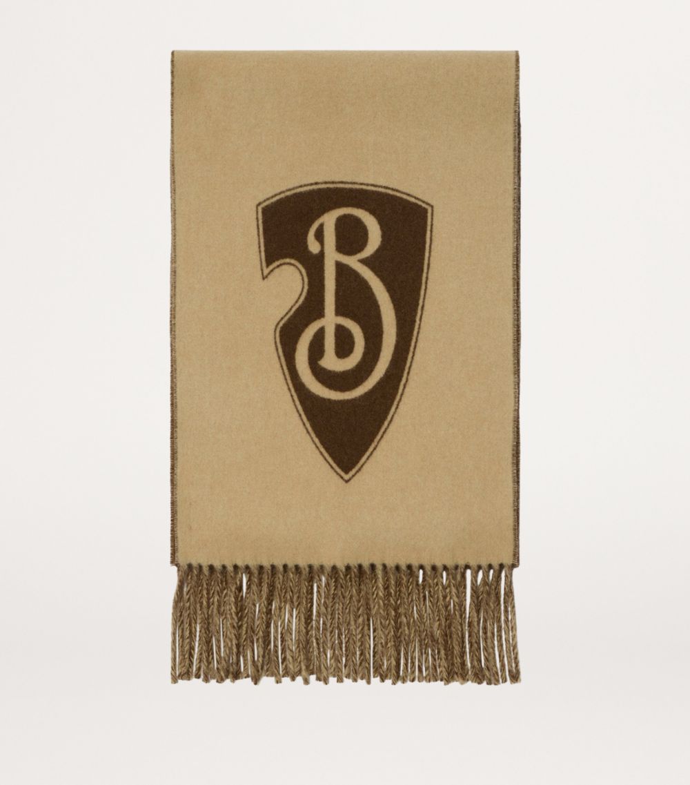 Burberry Burberry Wool-Cashmere B Shield Scarf