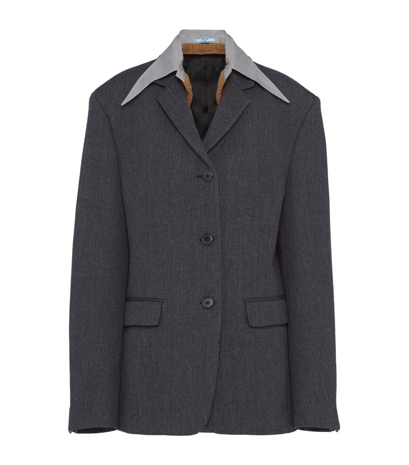 Prada Prada Wool Gabardine Single-Breasted Jacket