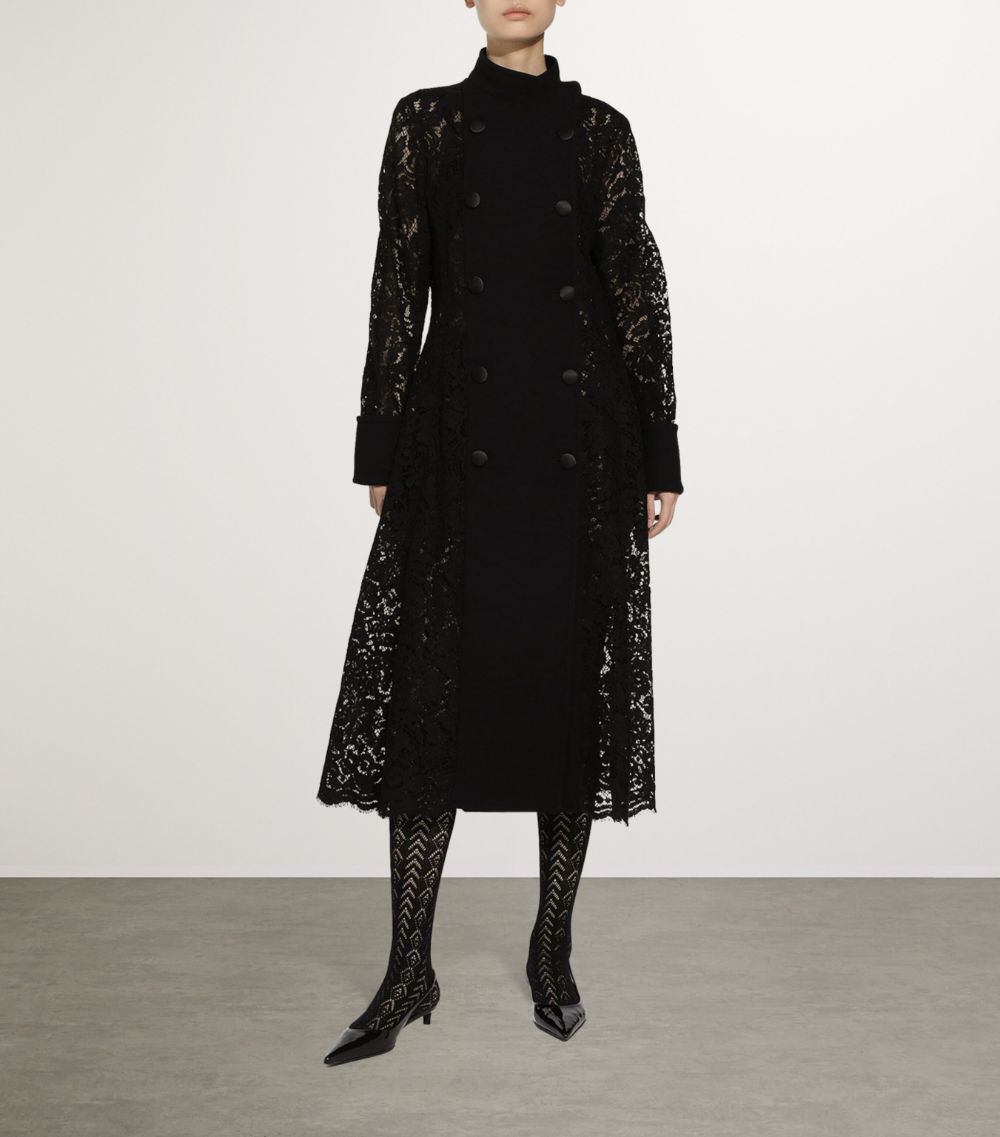 Dolce & Gabbana Dolce & Gabbana Cordonetto Lace-Wool Crepe Coat