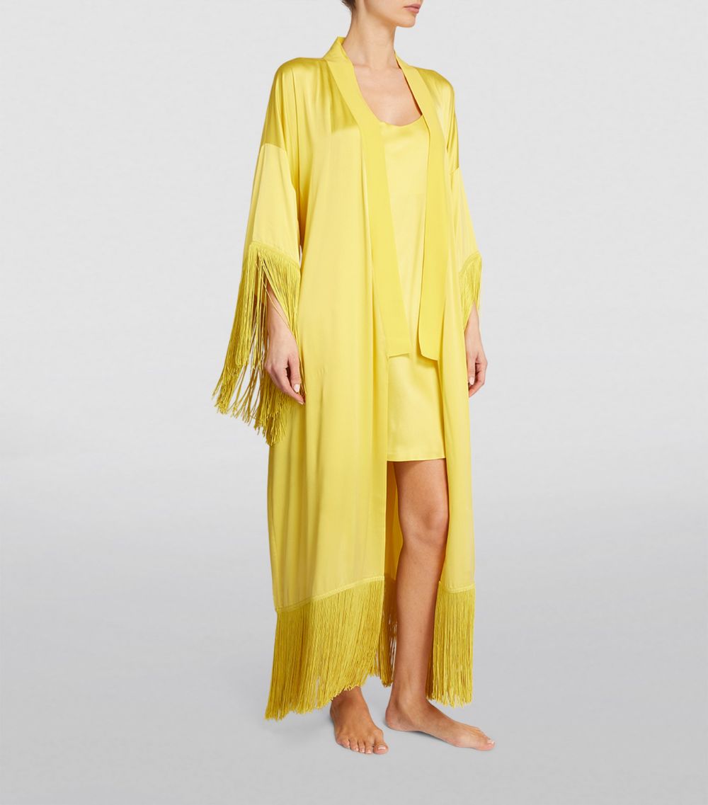 Olivia Von Halle Olivia Von Halle Silk Fringe Amina Robe