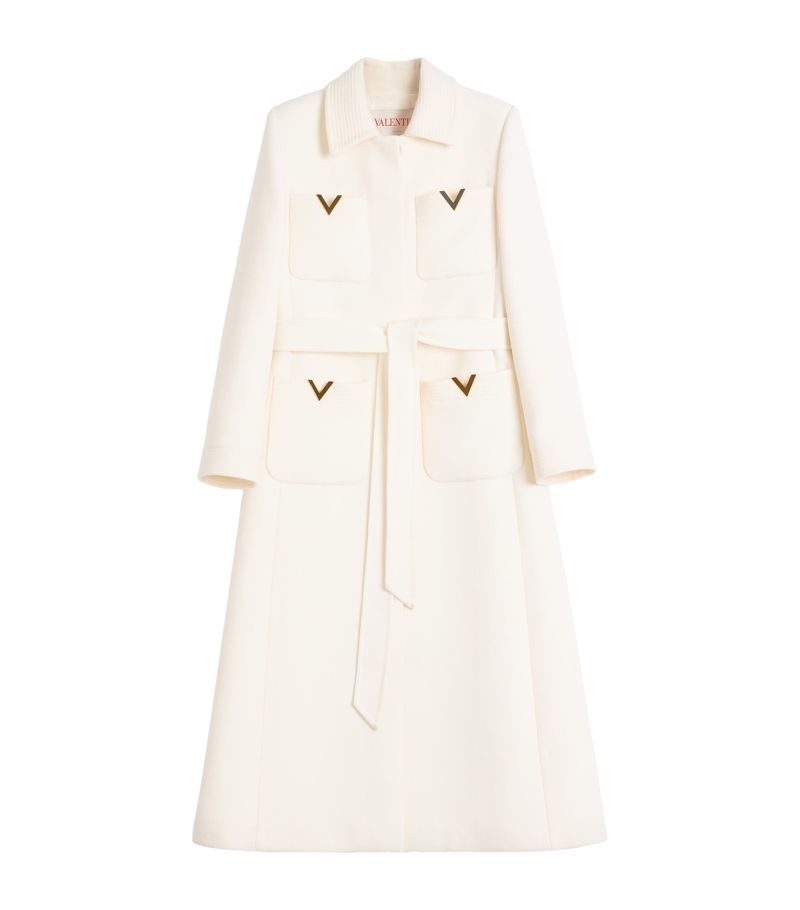 Valentino Valentino Wool-Silk Belted Coat