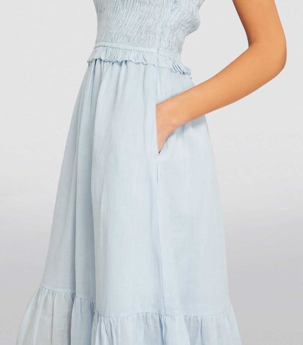 Sea Sea Ramie Smocked Cole Midi Dress