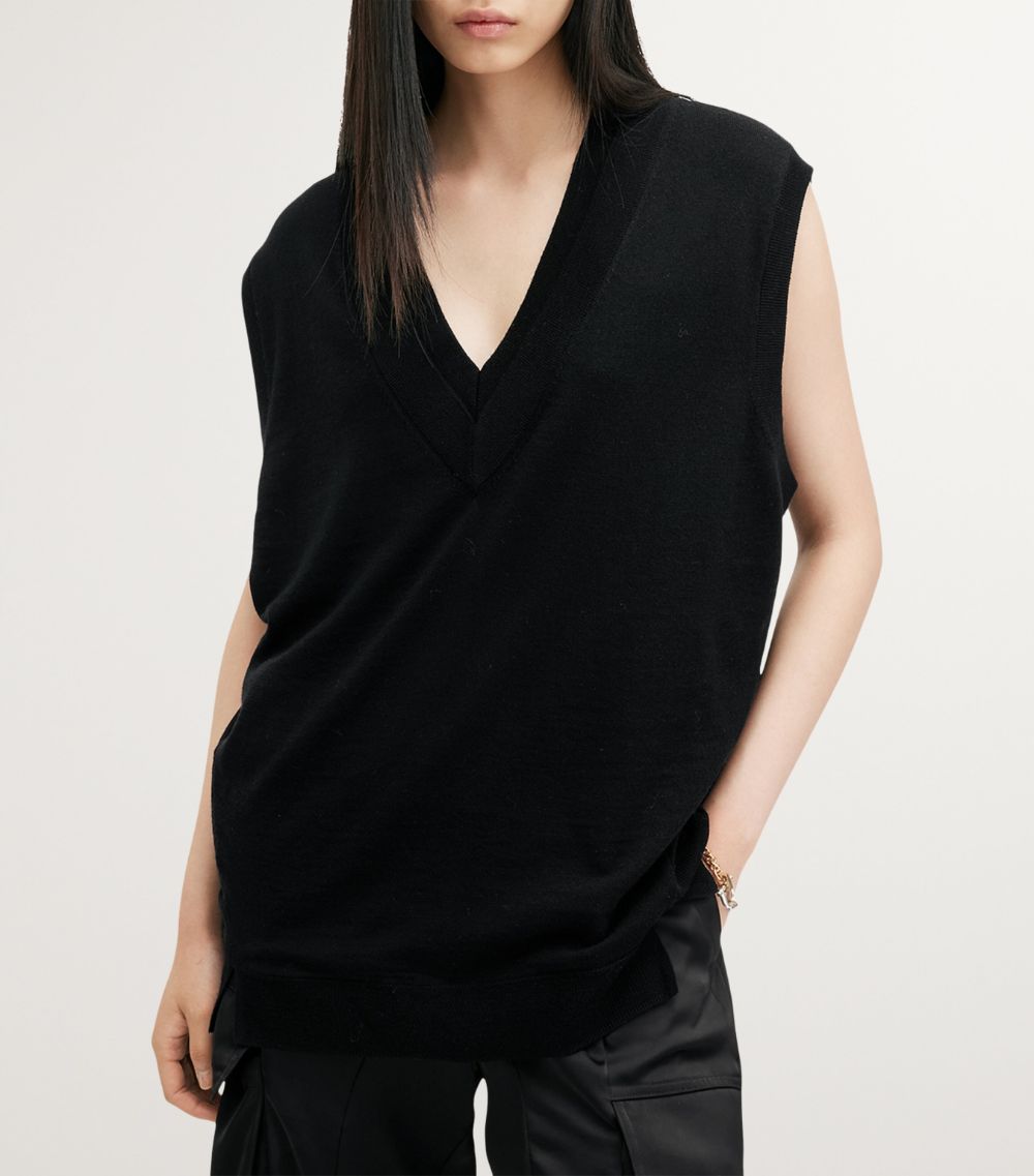 Allsaints Allsaints Wool Sleeveless Bern Sweater