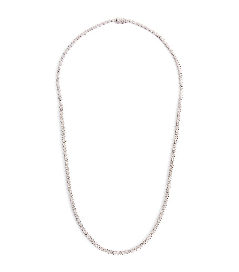 Suzanne Kalan Suzanne Kalan Mini White Gold And Diamond Princess Tennis Necklace