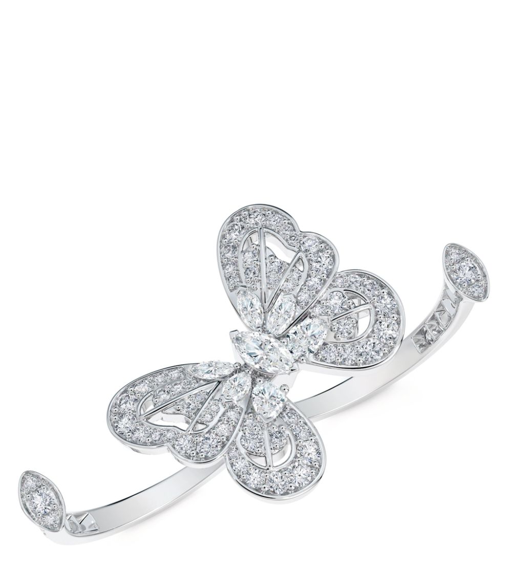 De Beers Jewellers De Beers Jewellers White Gold And Diamond Portraits Of Nature Butterfly Double Ring