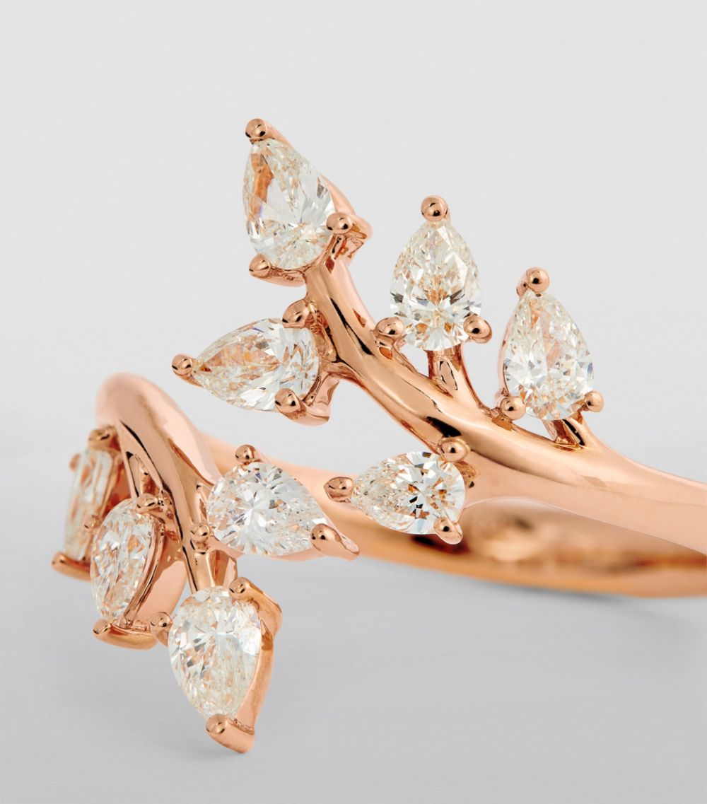 Anita Ko Anita Ko Rose Gold and Diamond Ivy Ring (Size 6.5)