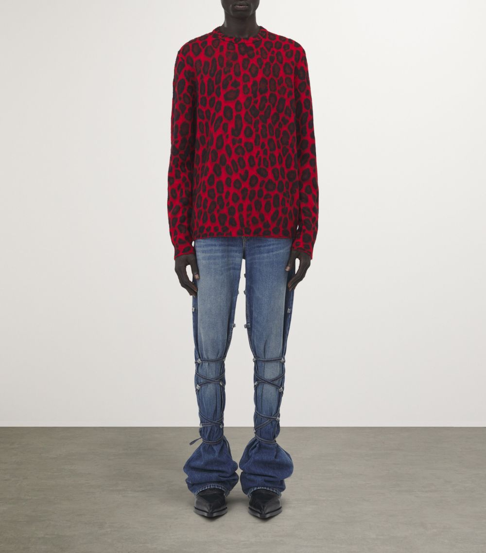 Alexander McQueen Alexander Mcqueen Wool-Blend Leopard Print Sweater