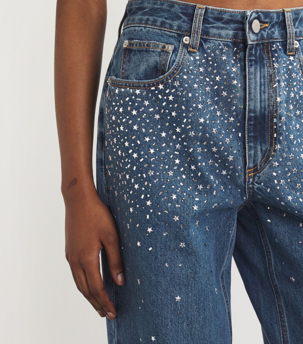 Alessandra Rich Alessandra Rich Rhinestone-Embellished Jeans