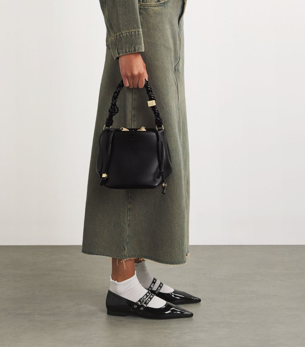 Ganni Ganni Leather Bou Bucket Bag