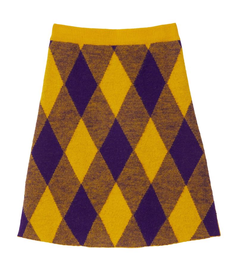 Burberry Burberry Wool Argyle Mini Skirt