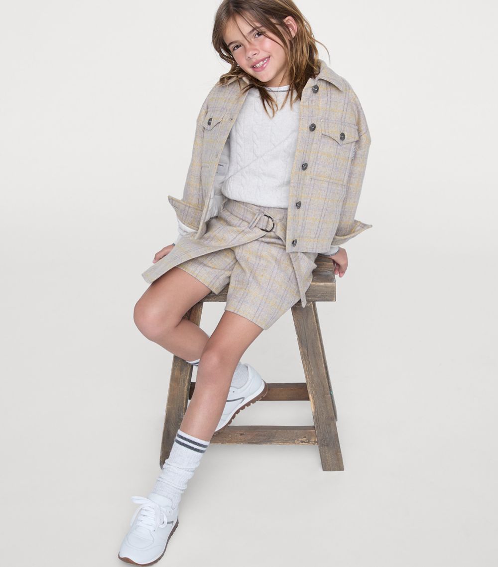 Brunello Cucinelli Kids Brunello Cucinelli Kids Wool-Mohair Check Jacket