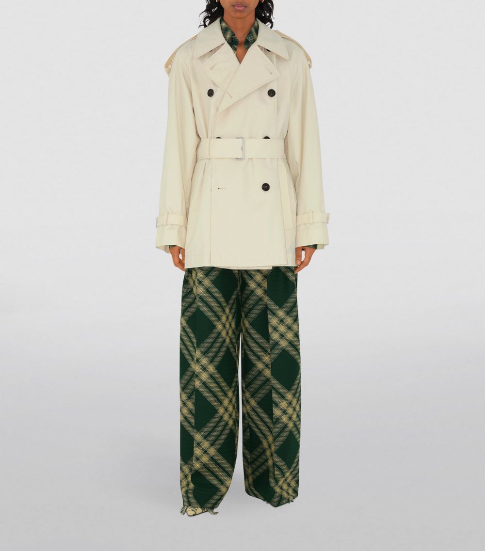 Burberry Burberry Cotton Gabardine Short Trench Coat