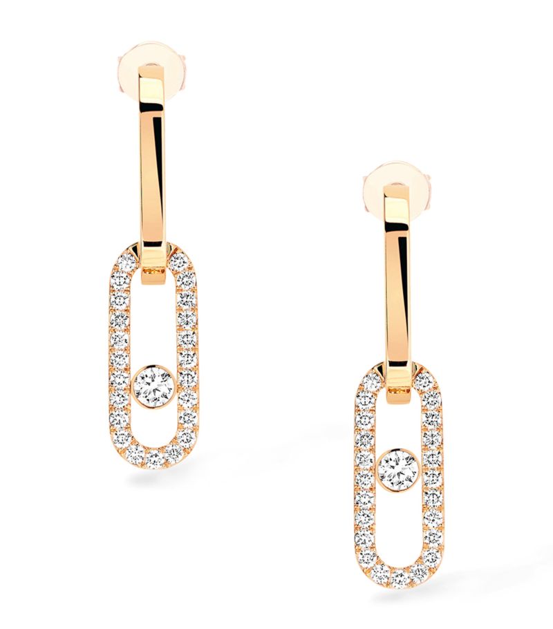 Messika Messika Yellow Gold And Diamond Move Link Earrings