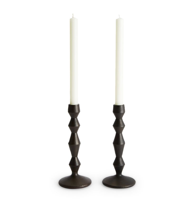 Soho Home Soho Home Large Cast Iron Gigi Candle Holders (Set Of 2)