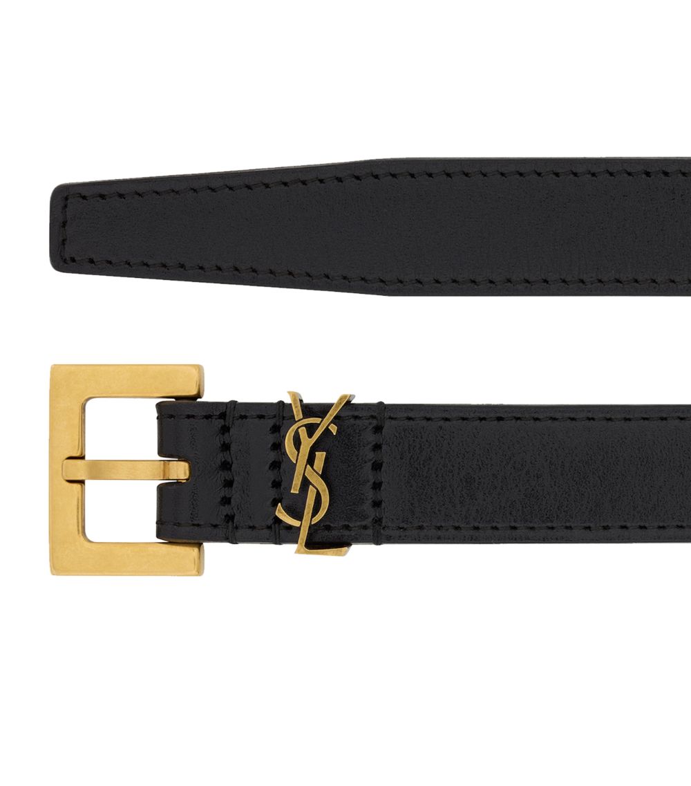 Saint Laurent Saint Laurent Leather Monogram Belt