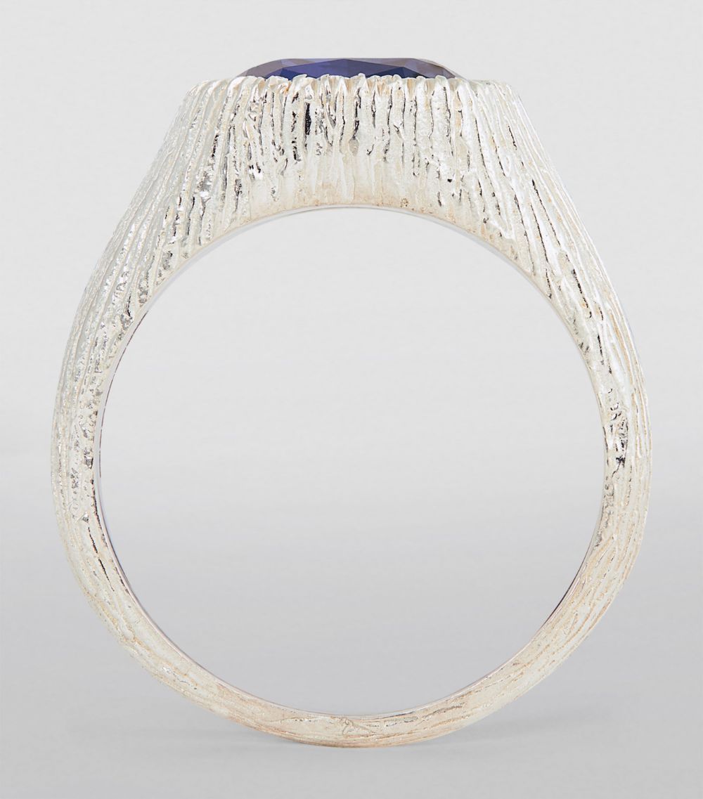 Bleue Burnham Bleue Burnham Sterling Silver And Sapphire Nature'S Smile Signet Ring