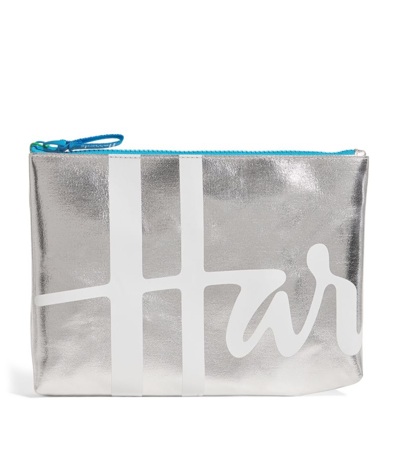 Harrods Harrods Medium Metallic Logo Pouch