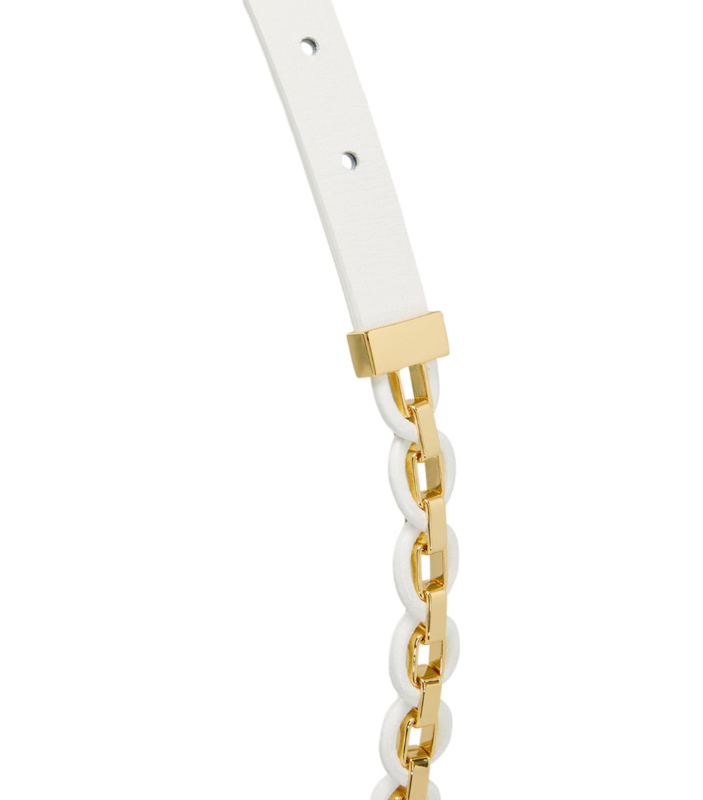  Maje Leather-Trim Clover Chain Belt