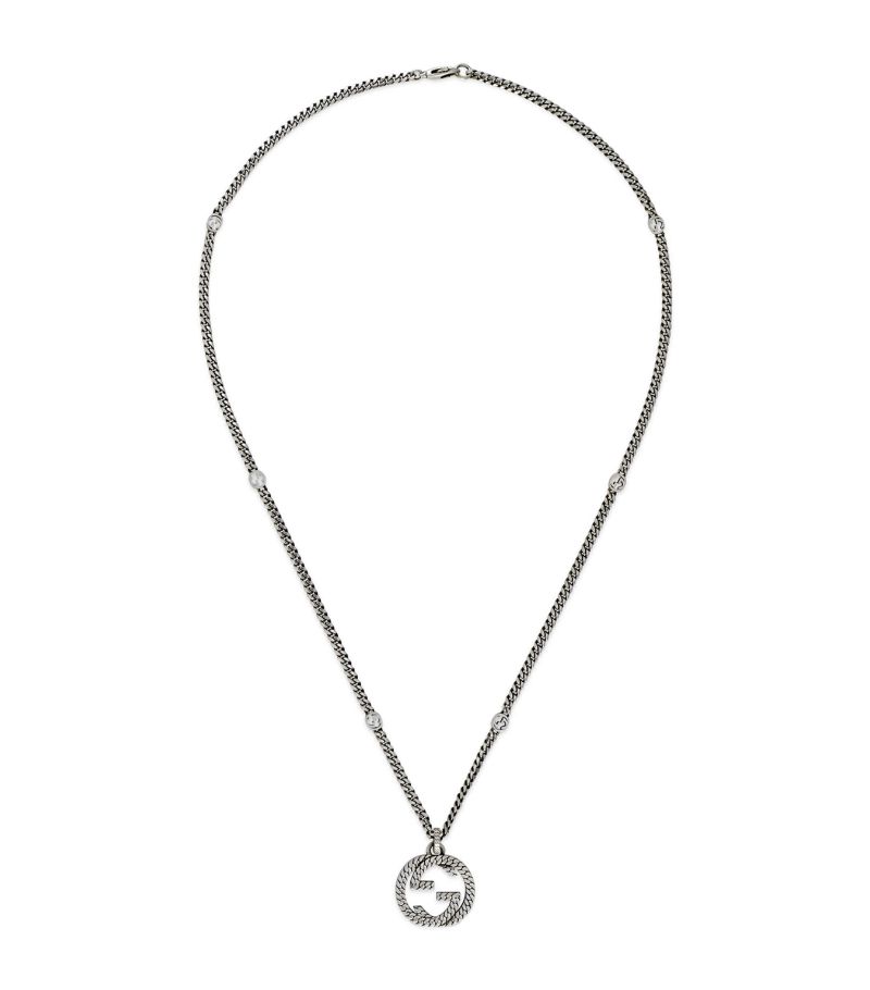 Gucci Gucci Sterling Silver Interlocking G Necklace