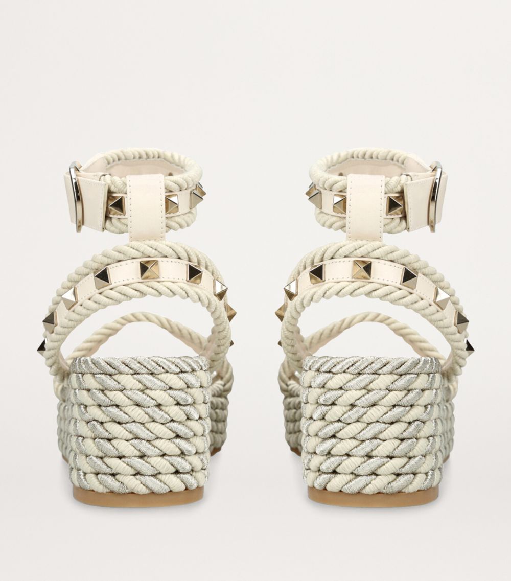 VALENTINO GARAVANI Valentino Garavani Leather Rockstud Espadrille Sandals 45