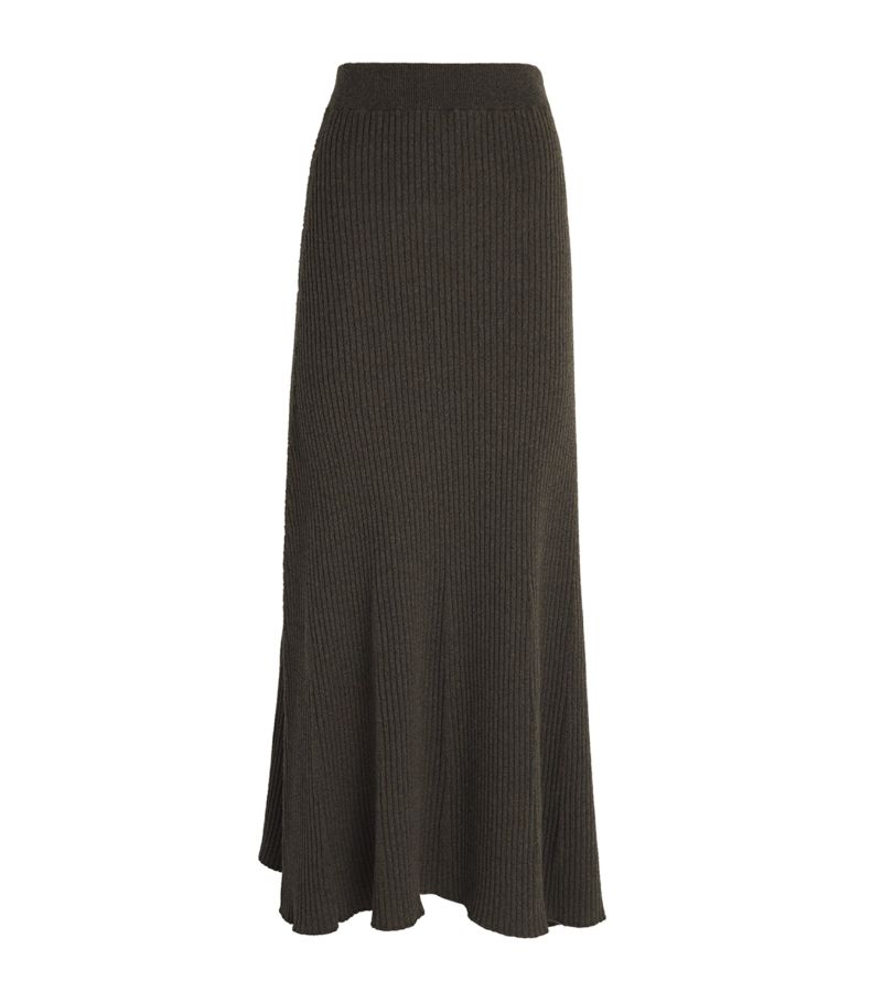 Johnstons Of Elgin Johnstons Of Elgin Cashmere Ribbed A-Line Midi Skirt