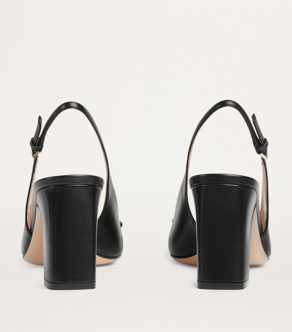 Gucci Gucci Leather Horsebit Slingback Pumps 75