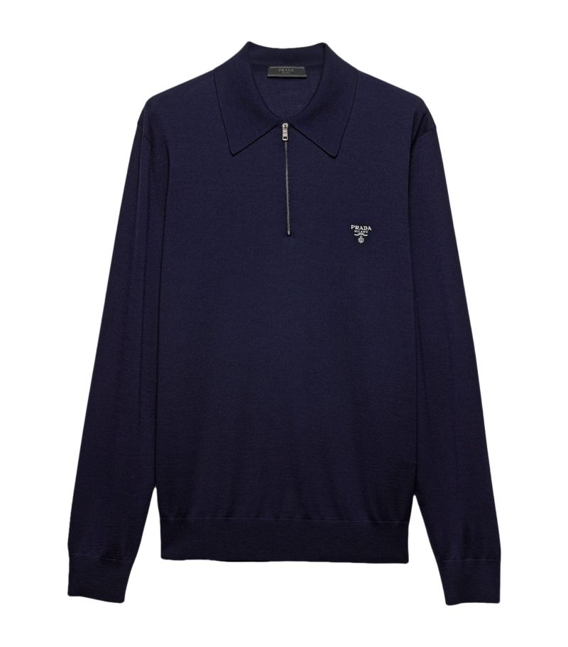 Prada Prada Wool Logo Polo Shirt