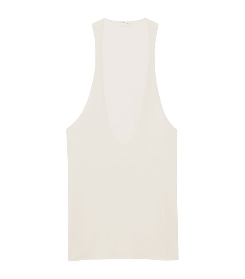 Saint Laurent Saint Laurent Silk Cassandre Tank Top