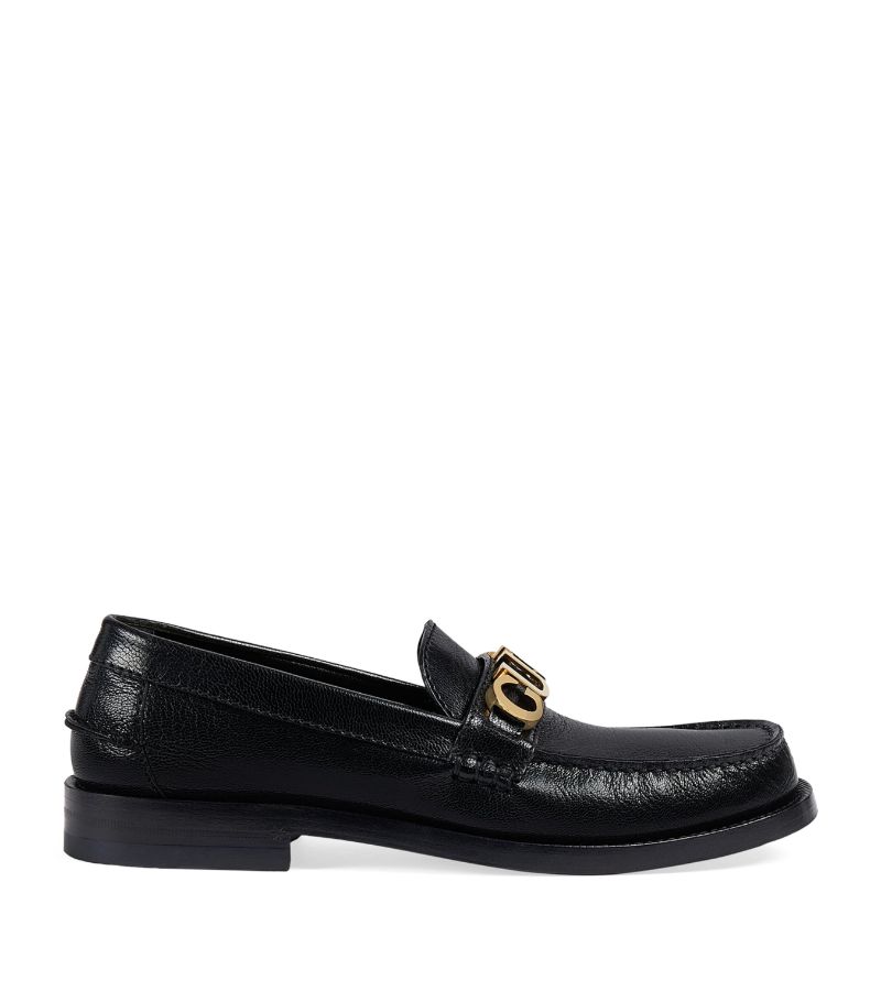 Gucci Gucci Leather Logo Loafers