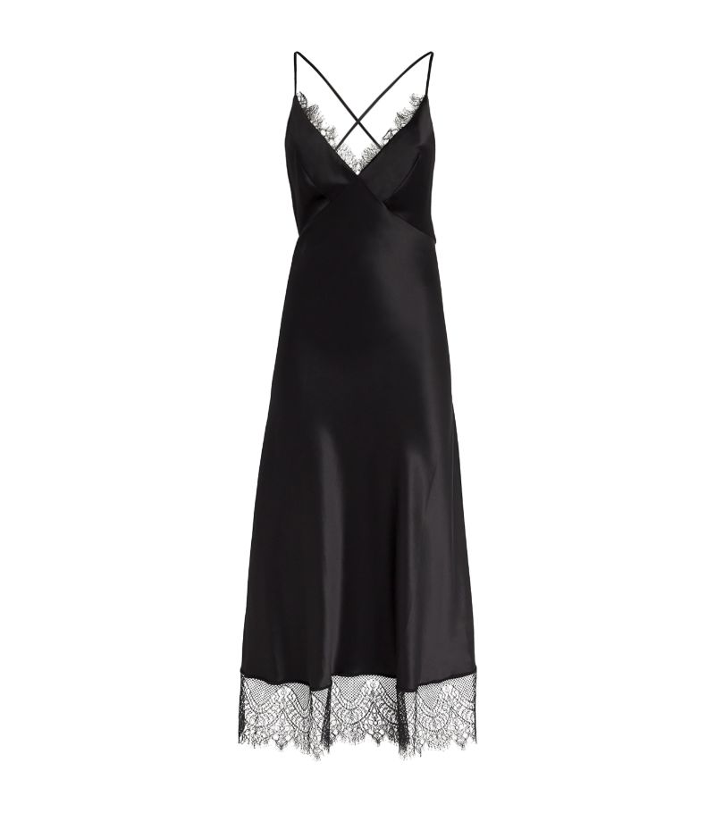  Laura Pitharas Silk Lace Midi Dress