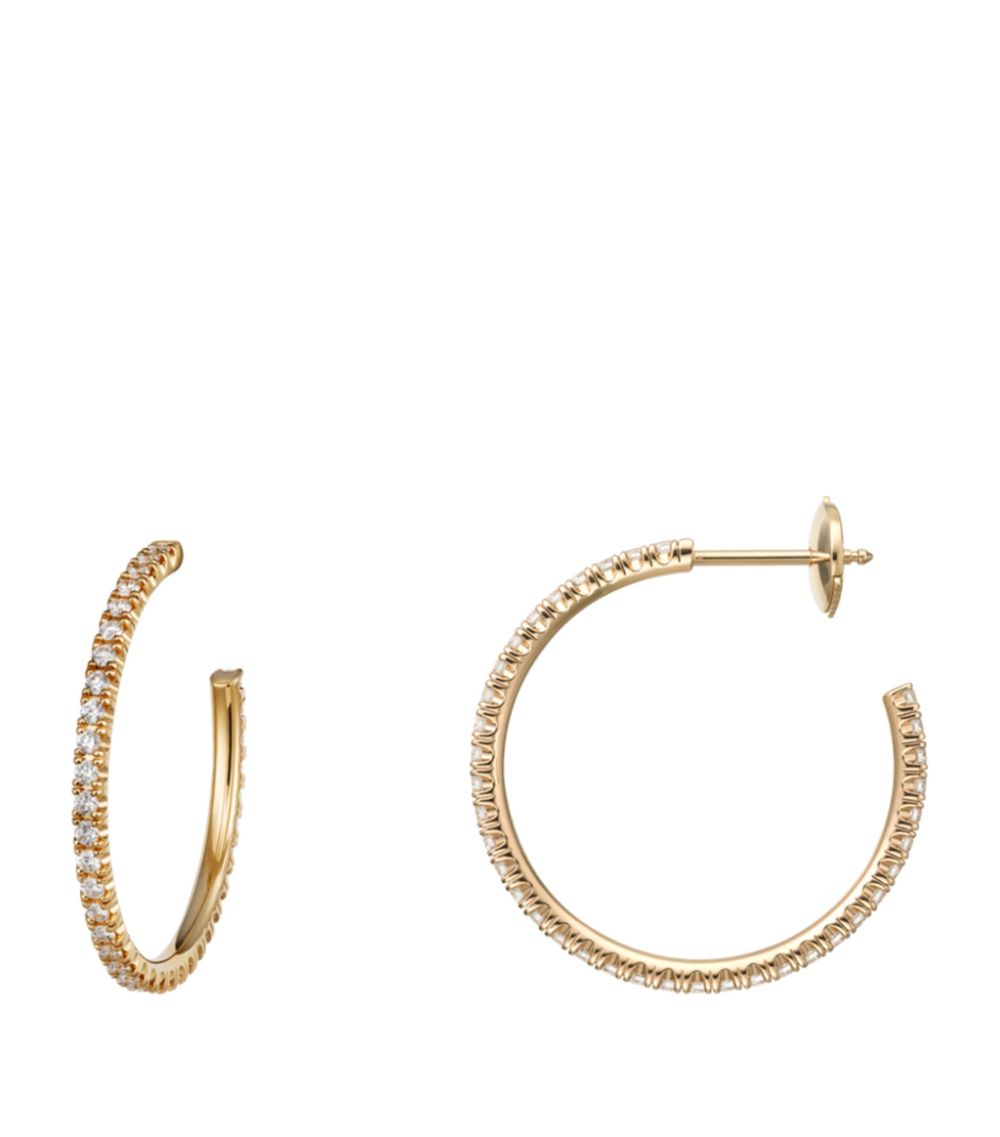 Cartier Cartier Medium Yellow Gold And Diamond Étincelle De Cartier Hoop Earrings