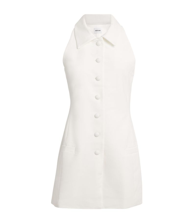  Aexae Wool Twill Button-Up Dress