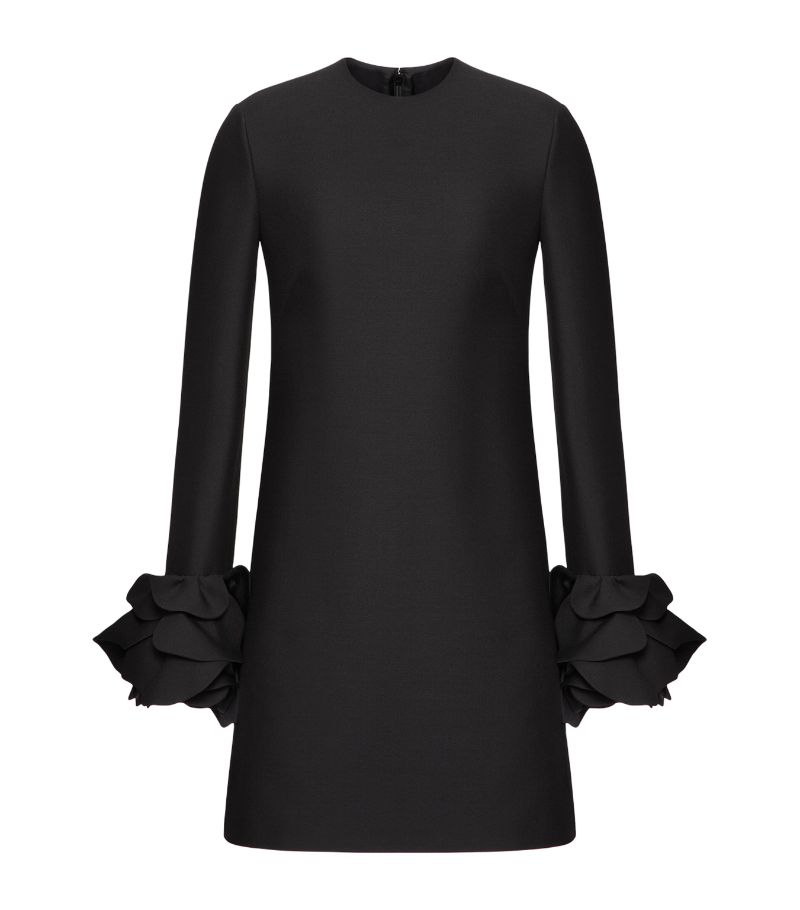 VALENTINO GARAVANI Valentino Garavani Wool-Silk Ruffled Mini Dress