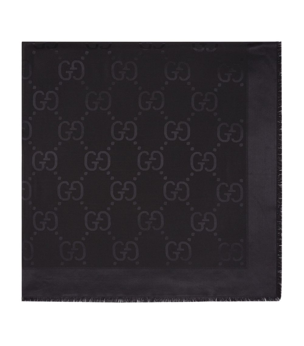 Gucci Gucci Silk-Wool Gg Logo Shawl