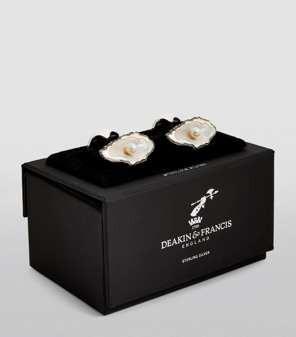 Deakin & Francis Deakin & Francis Sterling Silver Oyster Pearl Cufflinks