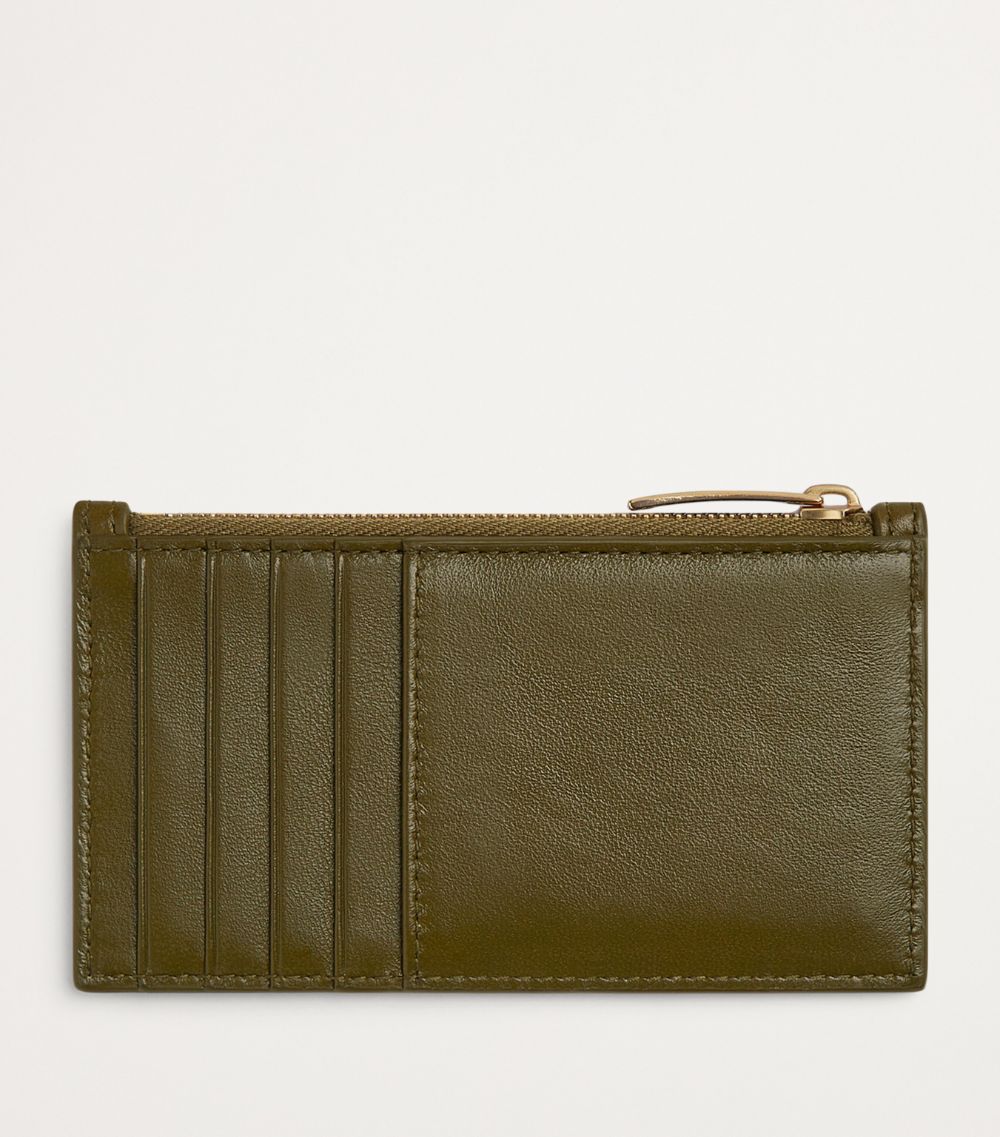 Bottega Veneta Bottega Veneta Leather Intrecciato Zipped Card Holder