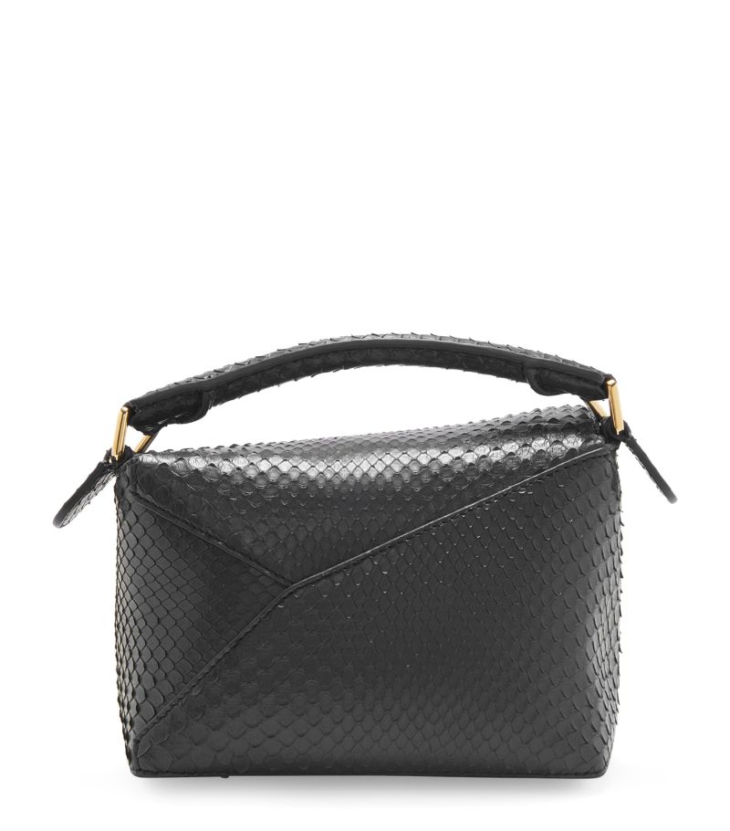 Loewe Loewe Mini Snakeskin Puzzle Edge Top-Handle Bag