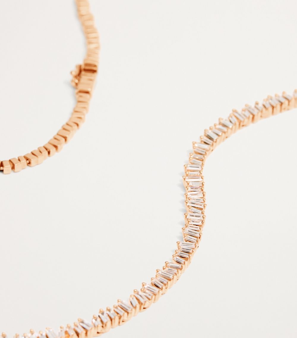 Suzanne Kalan Suzanne Kalan Rose Gold And Diamond Classic Tennis Necklace