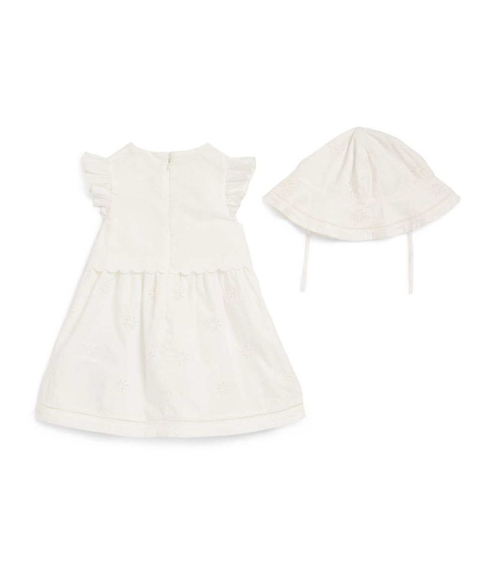 Chloé Kids Chloé Kids Cotton Dress And Hat Set (6-18 Months)
